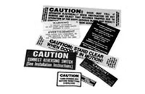 Liftmaster 4065 Door Edge Caution Labels 