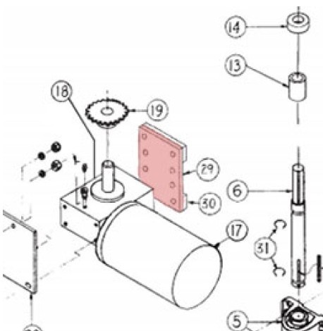 Linear  2100-1414, Spacer Plate For Gear Reducer 