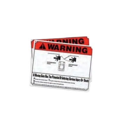 US Automatic Safety Sign Swing - for all Swing Operators - price each - 2 required 